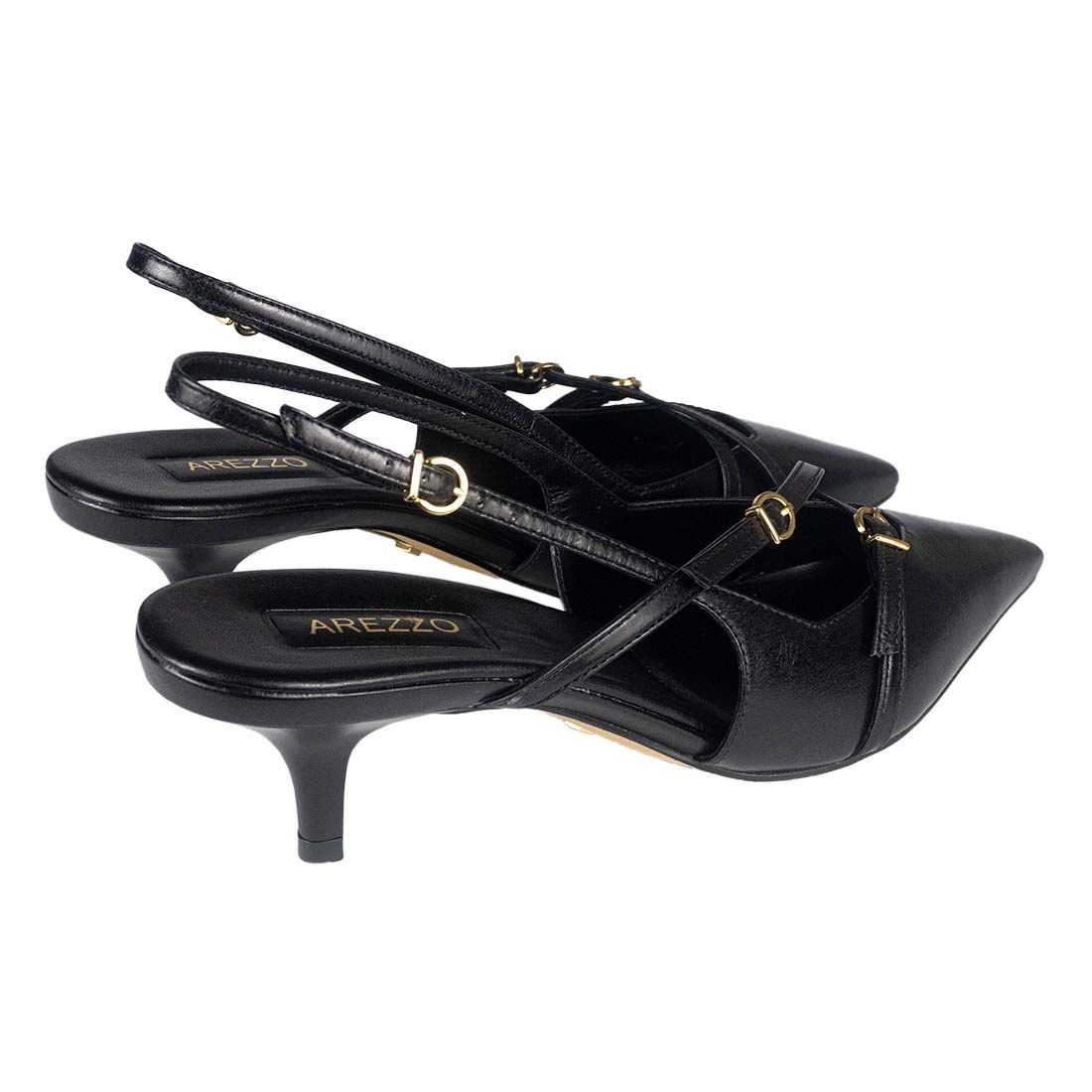 Sapato Scarpin Arezzo Slingback Preto 3