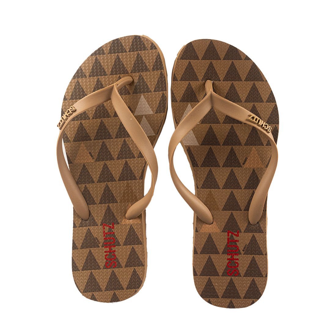 Chinelo Schutz Jellys Estampado Bico Redondo Bege 1