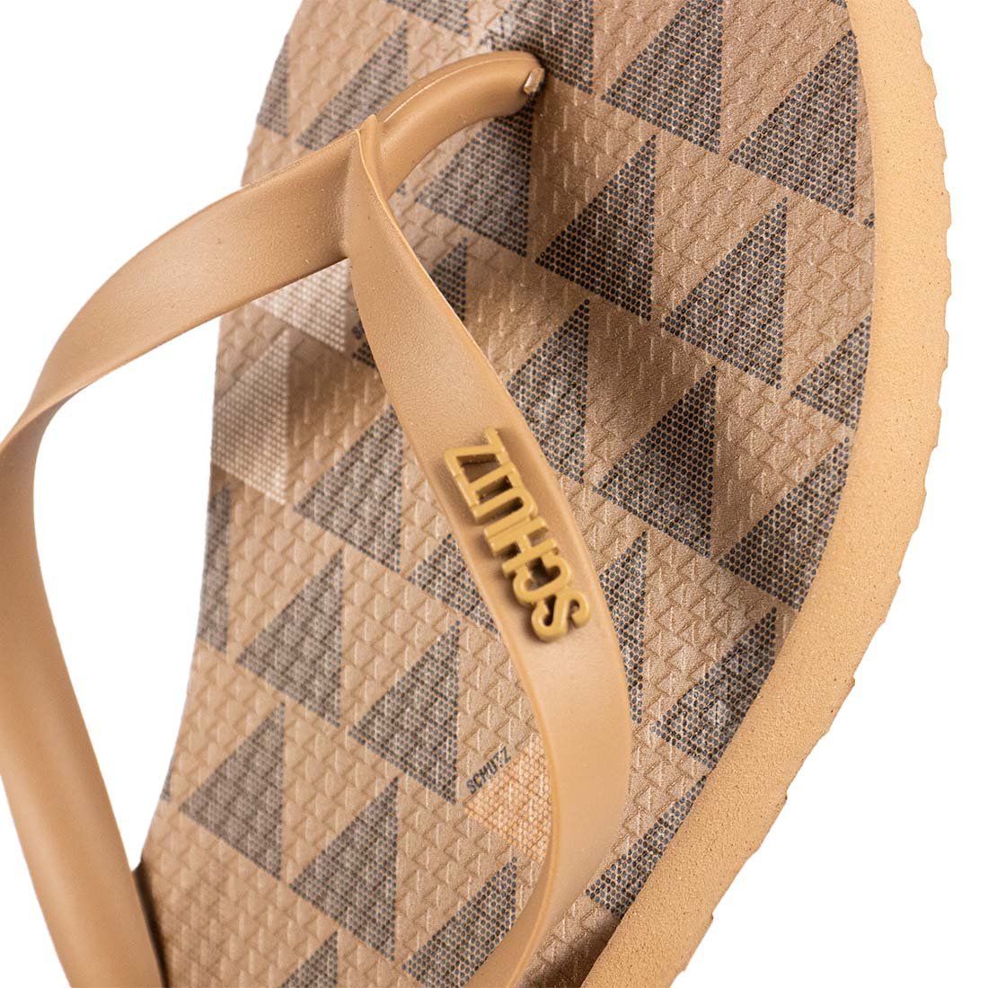 Chinelo Schutz Jellys Estampado Bico Redondo Bege 2