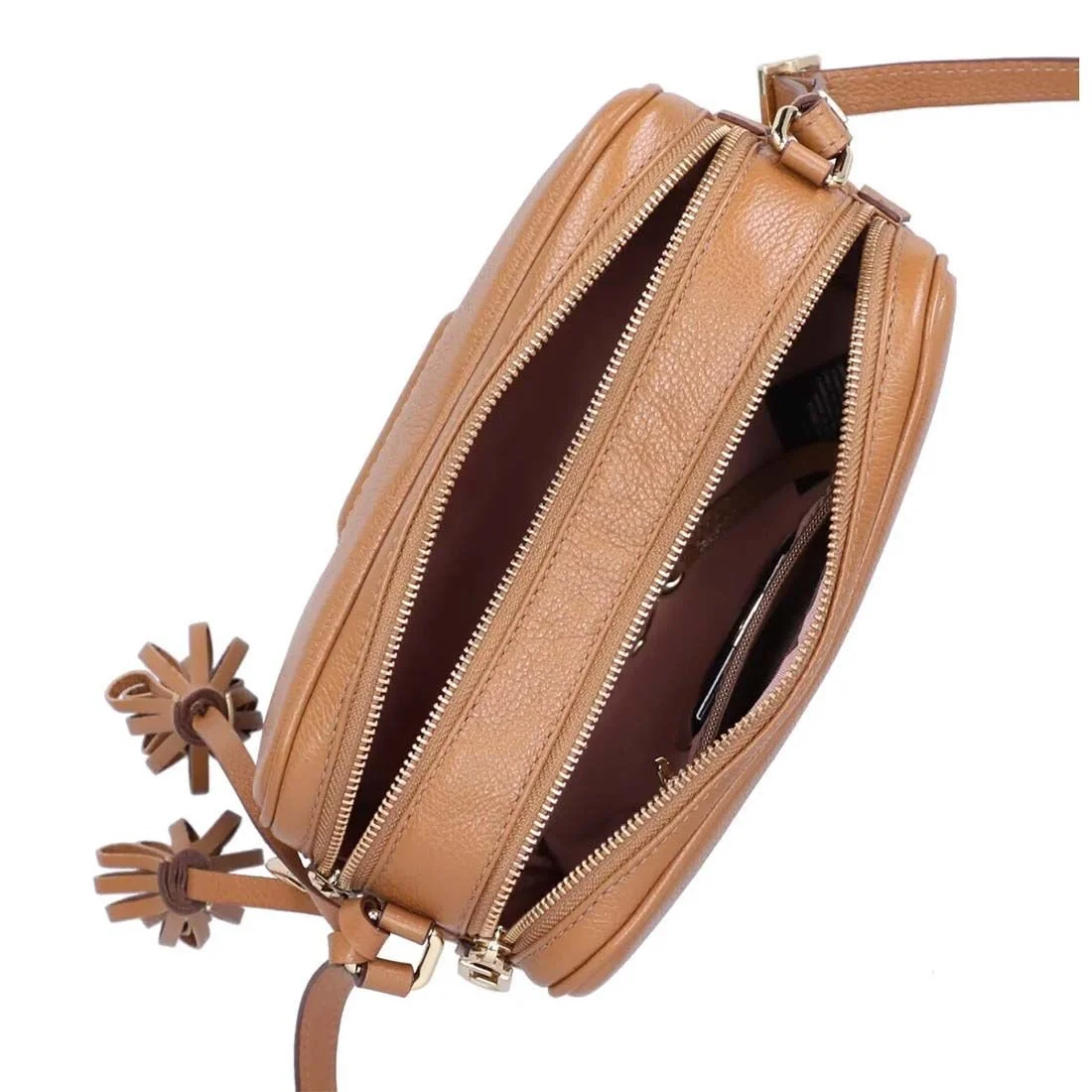 Bolsa Luz da Lua Tiracolo Média New Ridge Caramelo 4