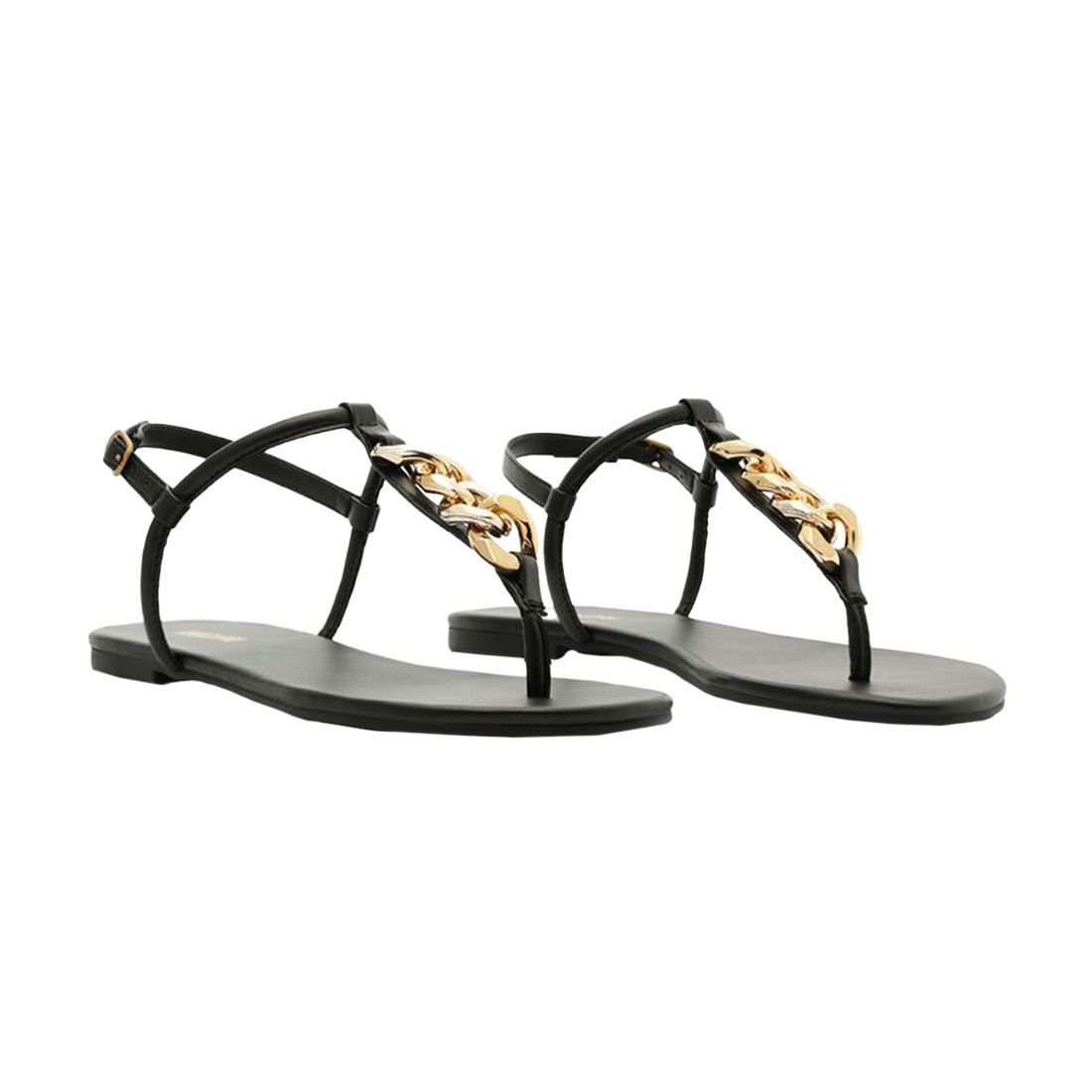 Sandália Rasteira Anacapri Corrente Slim Preto 2