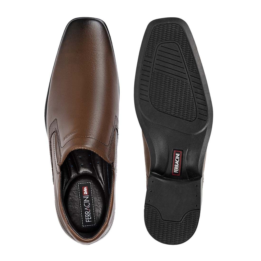 Sapato Ferracini Melnik Gold Plus Sem Cadarço Marrom 3