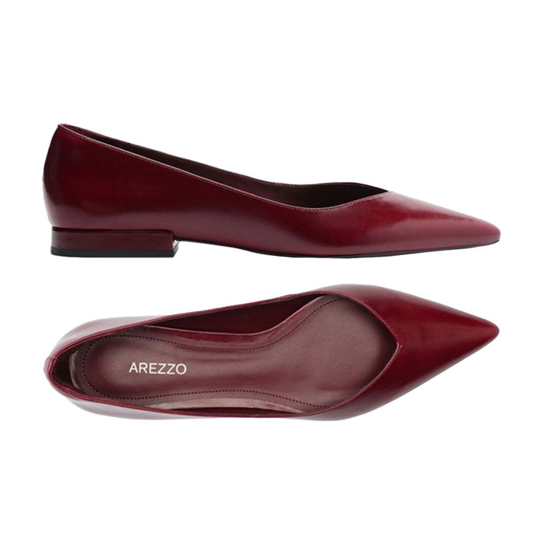Sapatilha Arezzo Bico Fino Bloco Minimal Vermelho 5