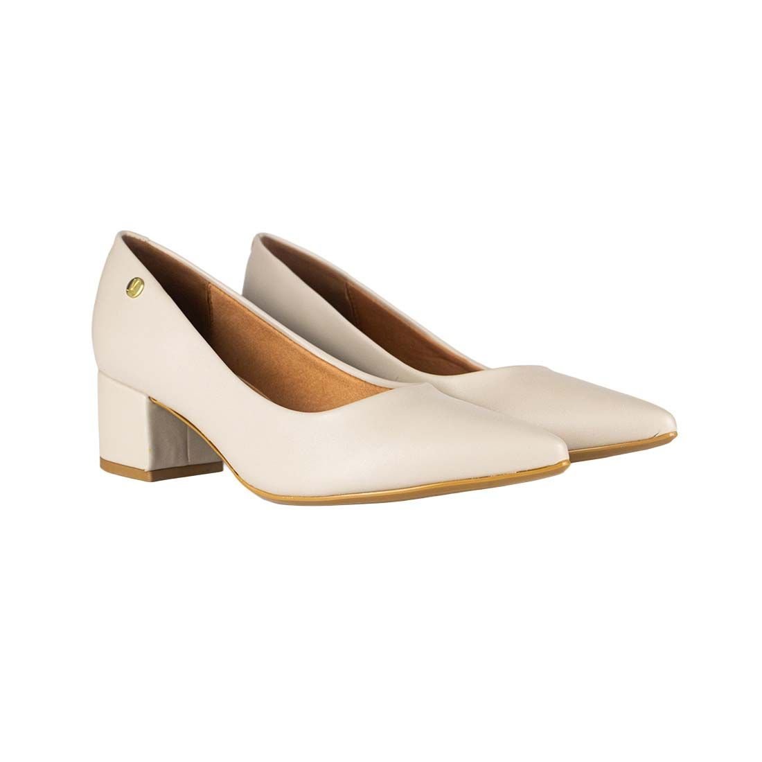 Sapato Scarpin Vizzano Bico Fino Salto Bloco Branco 2