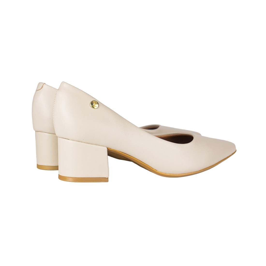 Sapato Scarpin Vizzano Bico Fino Salto Bloco Branco 3