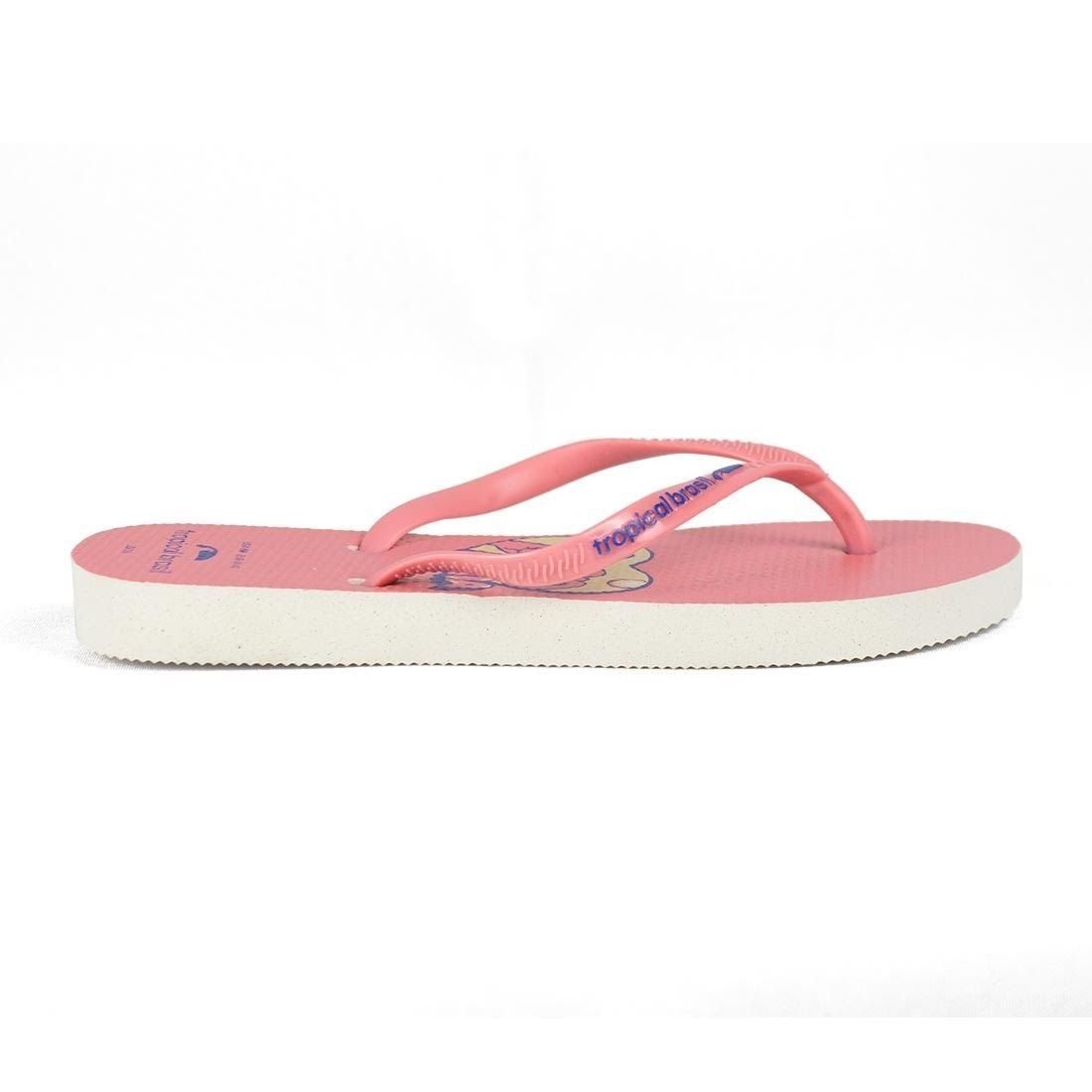 Chinelo Flip Flop Tropical Brasil Rosa/Branco 2