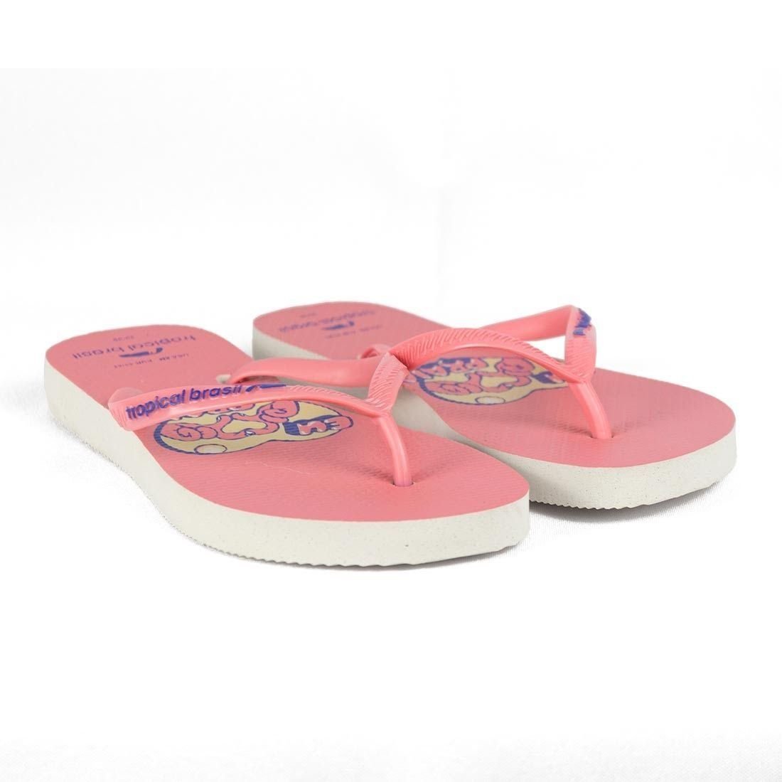 Chinelo Flip Flop Tropical Brasil Rosa/Branco 3