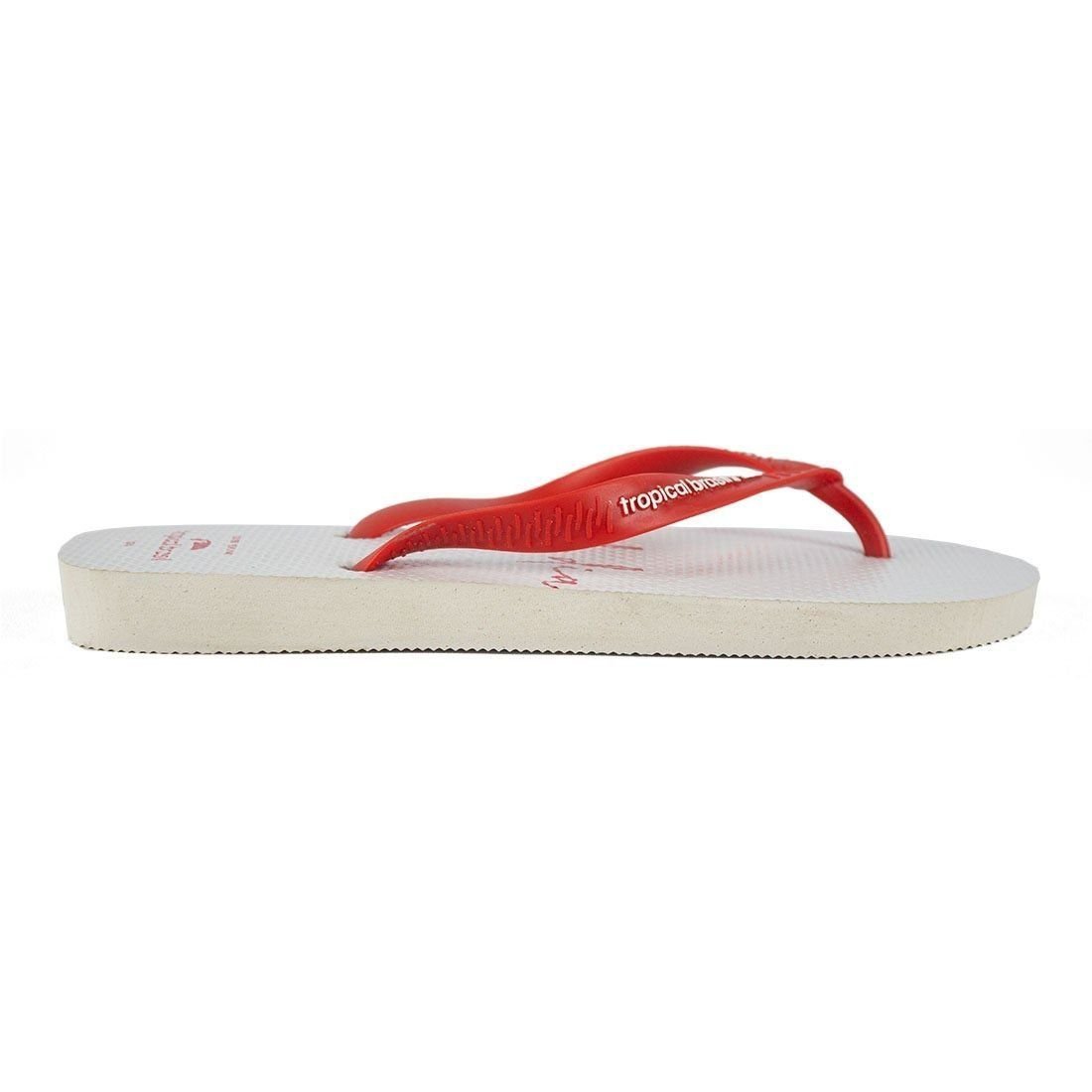 Chinelo Flip Flop Tropical Brasil Branco/Vermelho 2