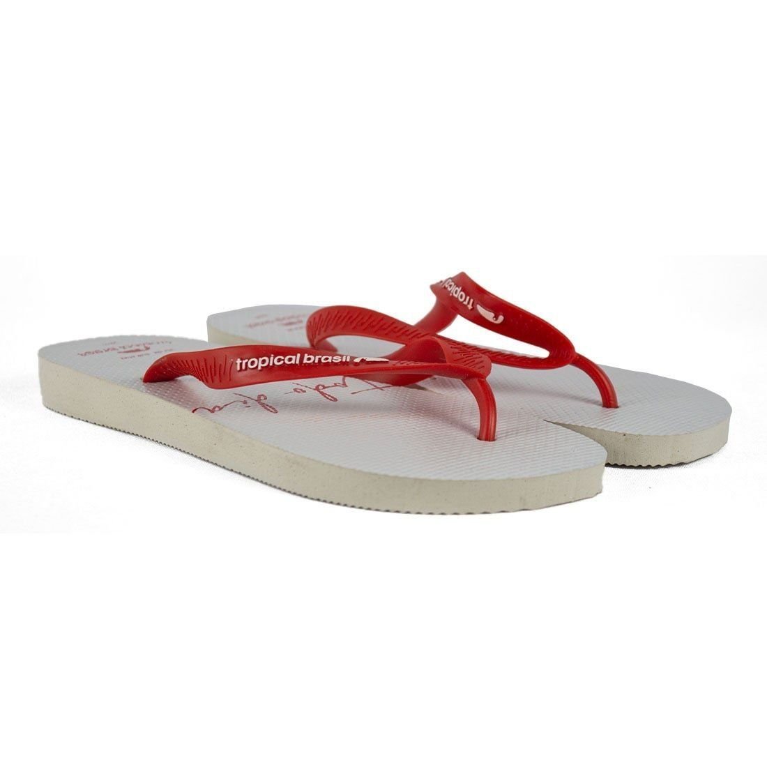 Chinelo Flip Flop Tropical Brasil Branco/Vermelho 3