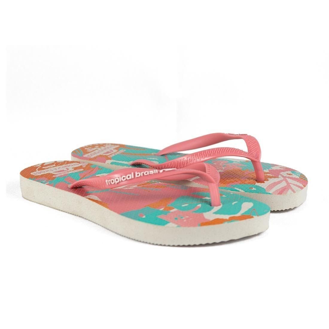 Chinelo Flip Flop Tropical Brasil Rosa/Laranja 3