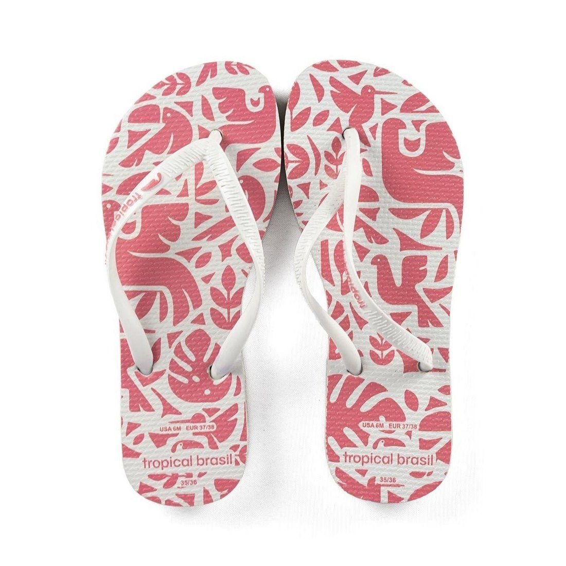 Chinelo Flip Flop Tropical Brasil Branco/Rosa 1