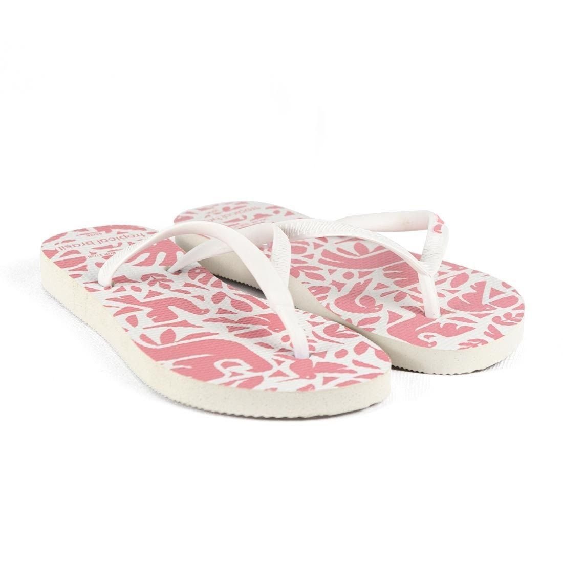 Chinelo Flip Flop Tropical Brasil Branco/Rosa 3