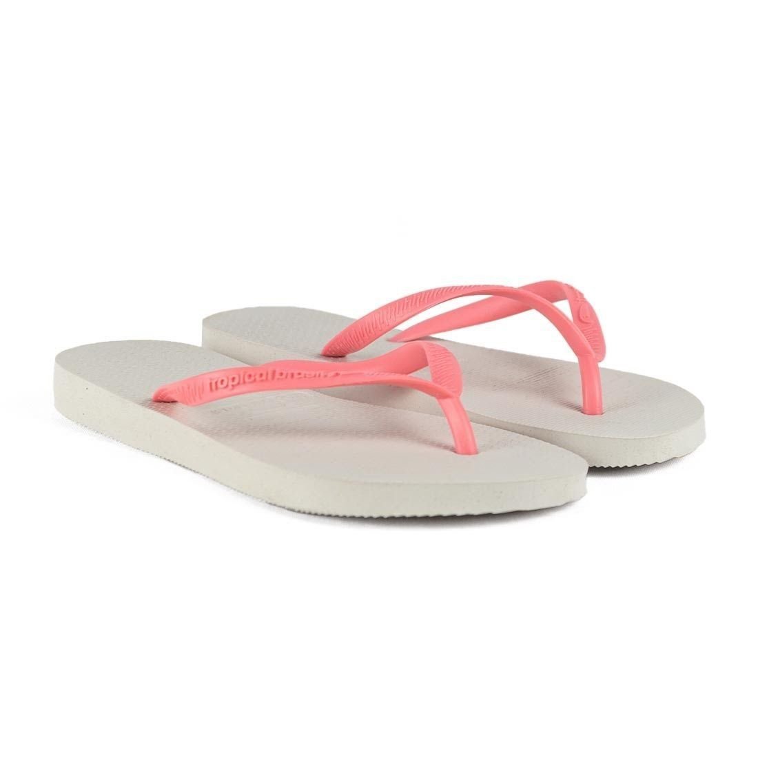 Chinelo Flip Flop Tropical Brasil Branco/Rosa 3