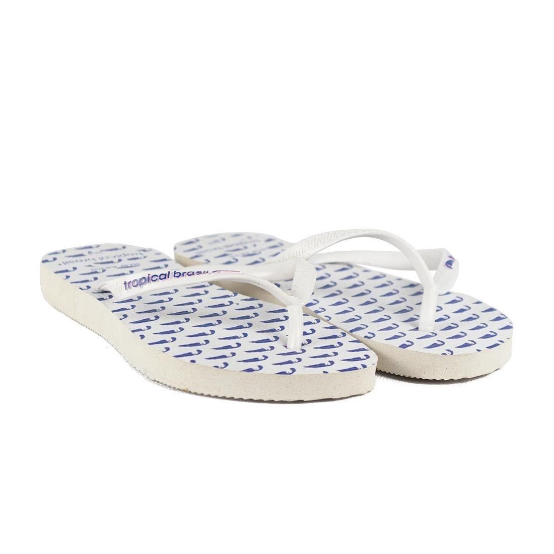Chinelo Flip Flop Tropical Brasil Branco/Azul 3