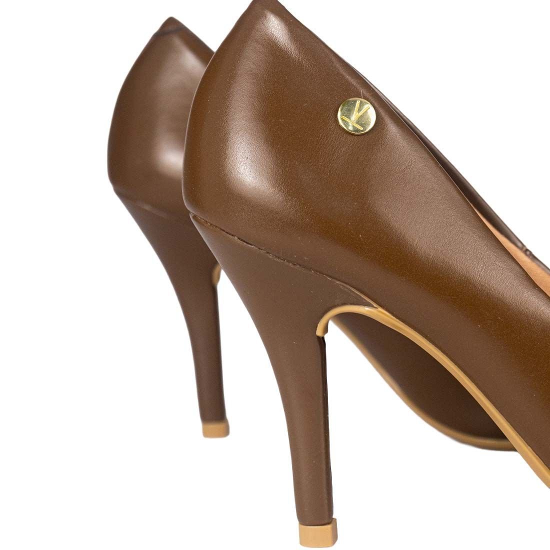 Sapato Scarpin Vizzano Bico Fino Salto Alto Napa Marrom 4