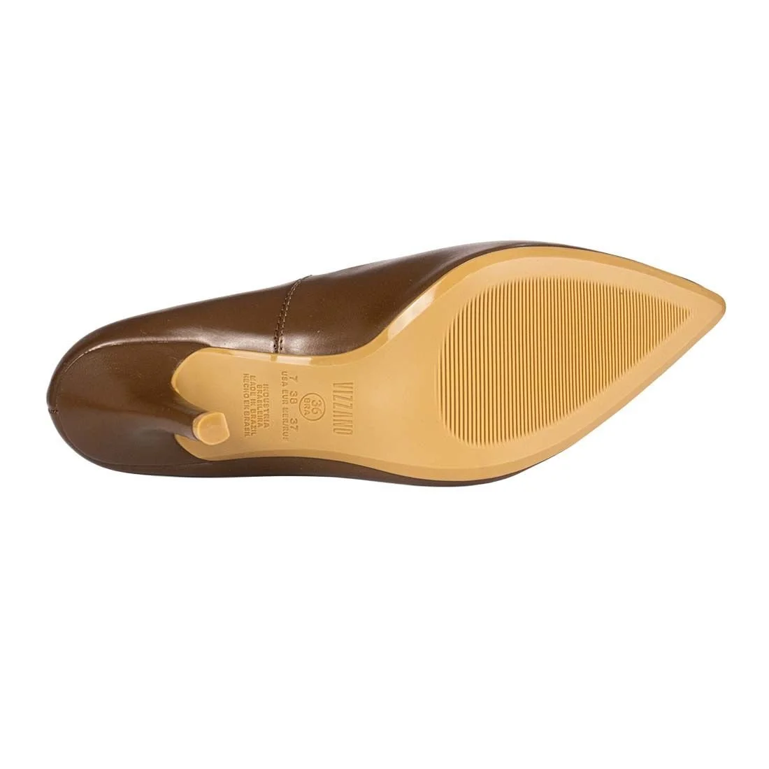 Sapato Scarpin Vizzano Bico Fino Salto Alto Napa Marrom 5