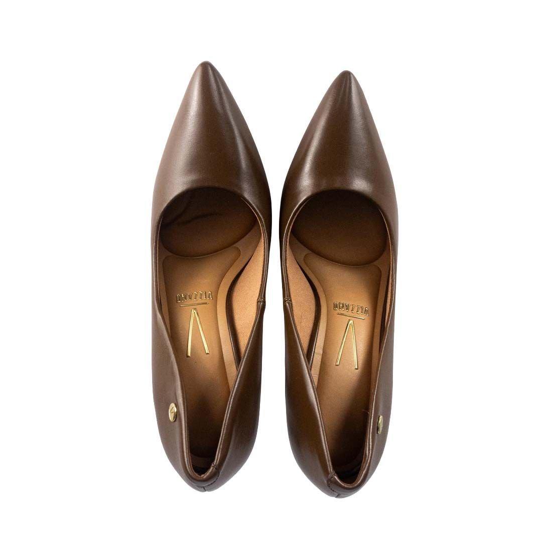 Sapato Scarpin Vizzano Bico Fino Salto Alto Napa Marrom 6