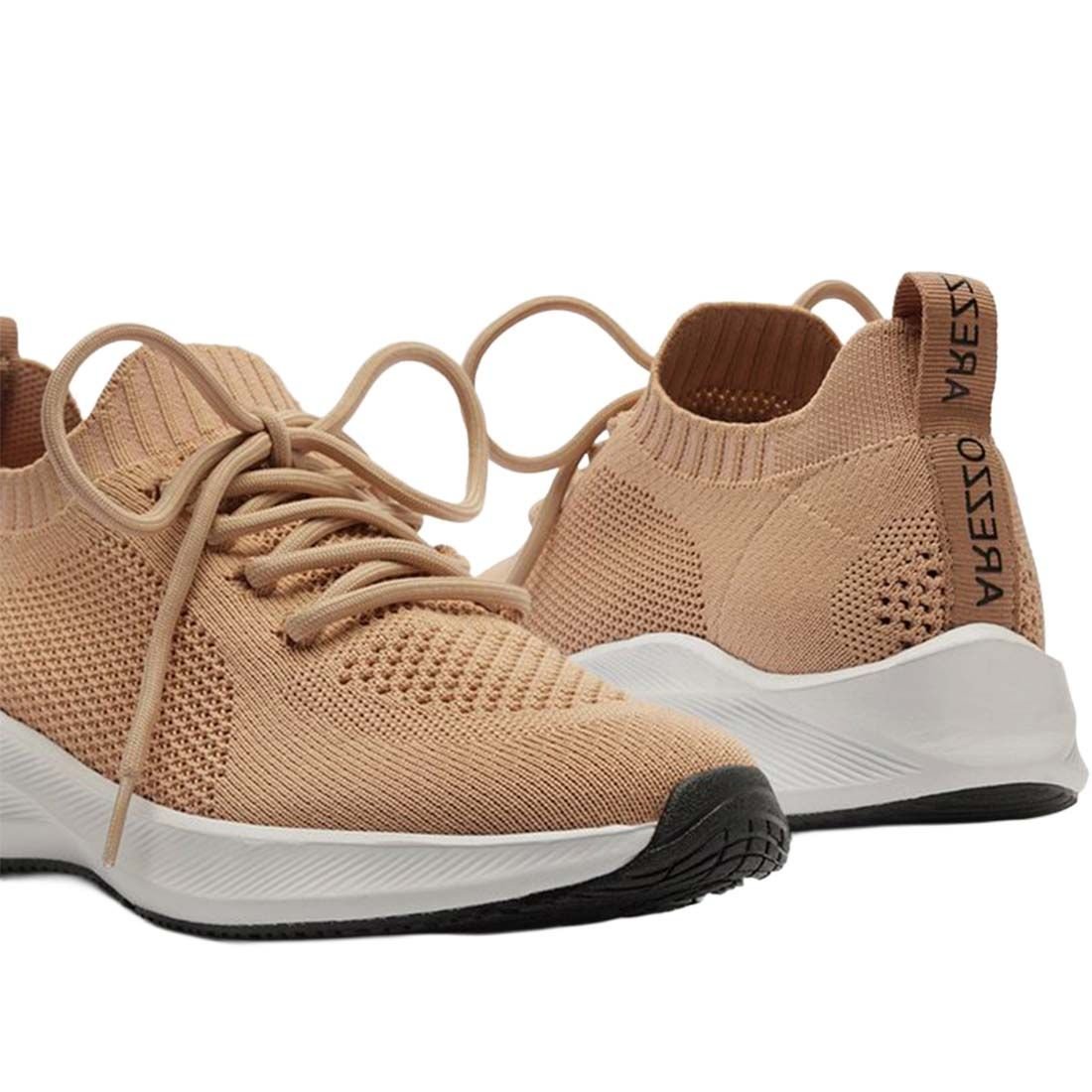 Tênis Arezzo Knit Amarração Básico Bege 4