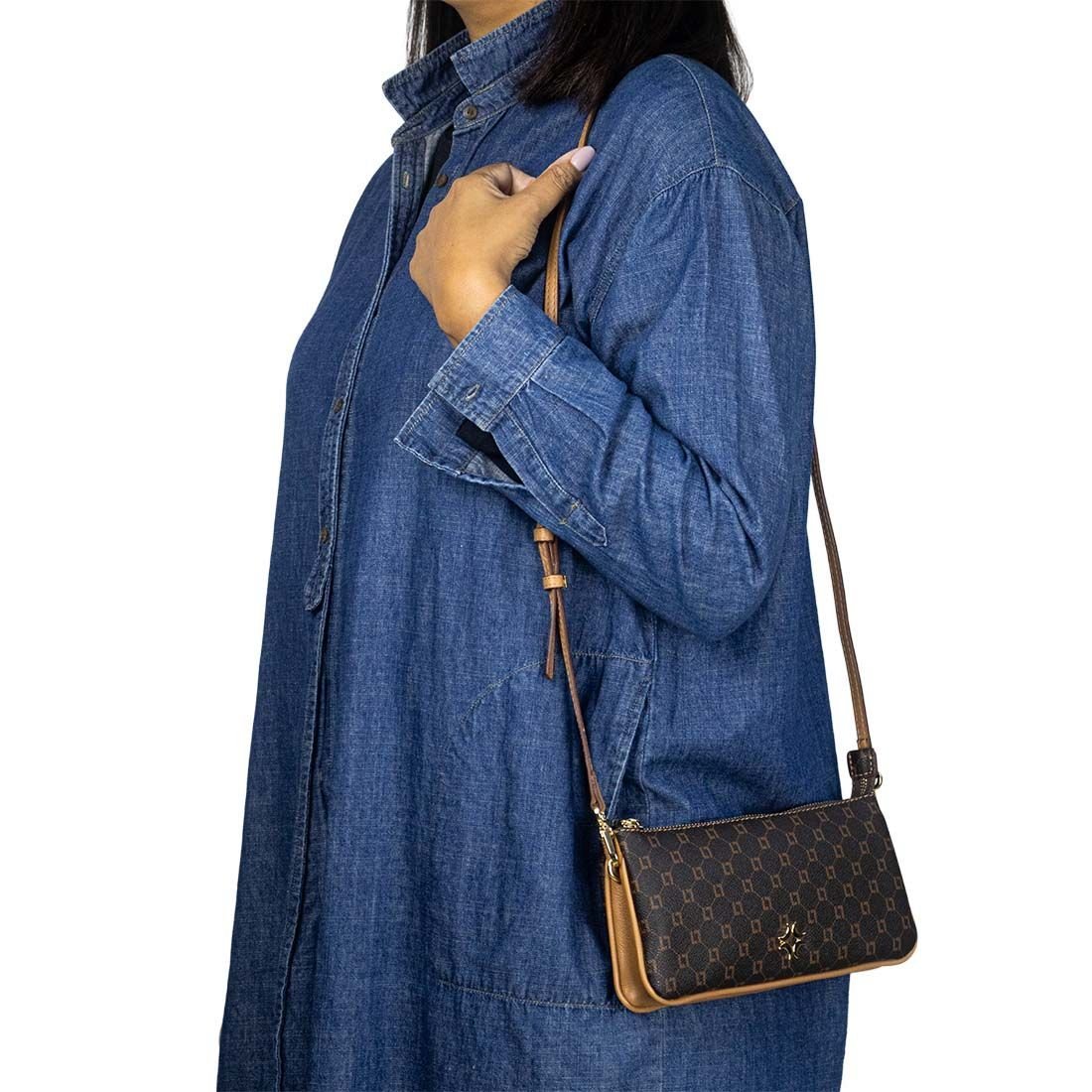 Bolsa Luz da Lua Mini Bag Alça Longa Marrom 5