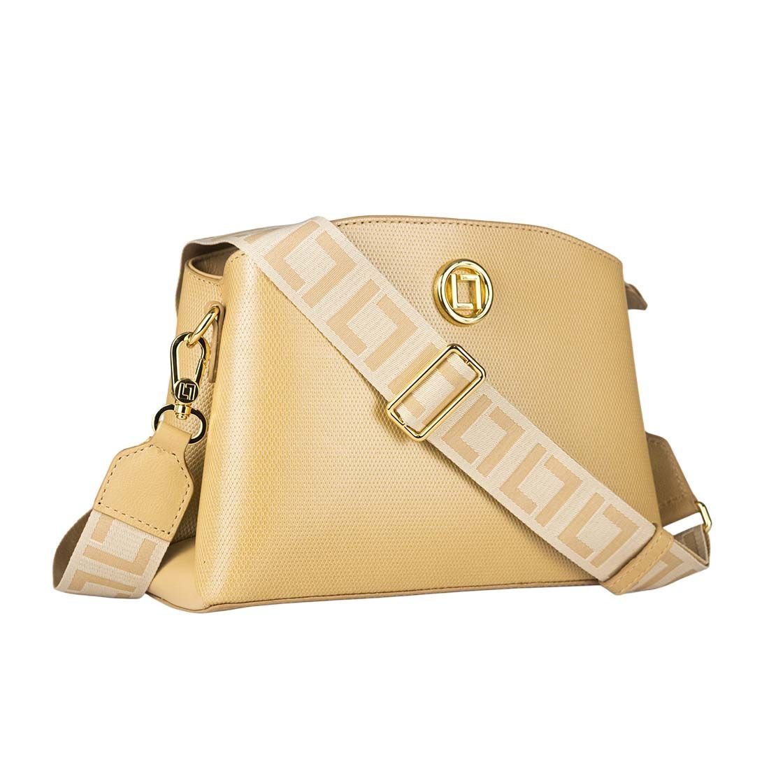 Bolsa Luz da Lua Tiracolo Alça Estampada Amarelo 3