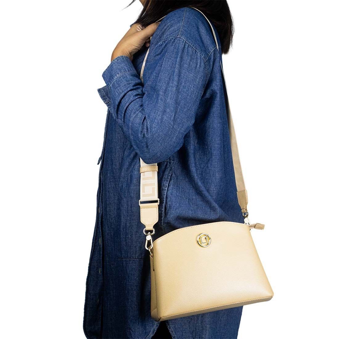 Bolsa Luz da Lua Tiracolo Alça Estampada Amarelo 4