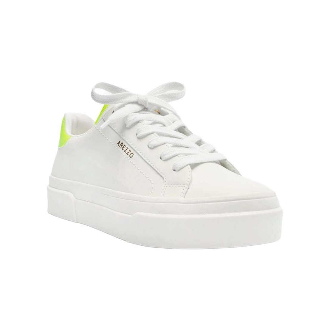 Tênis Arezzo Flatform Amarração Urbana Branco/Verde 2