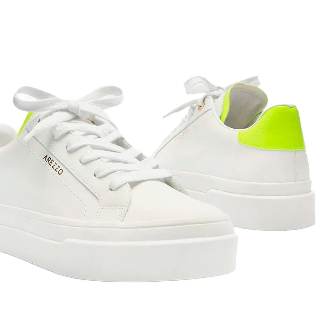 Tênis Arezzo Flatform Amarração Urbana Branco/Verde 4