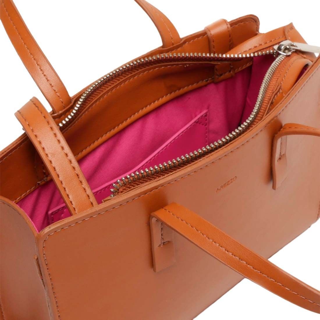 Bolsa Arezzo Tote Isis Grande Estruturada Caramelo 4