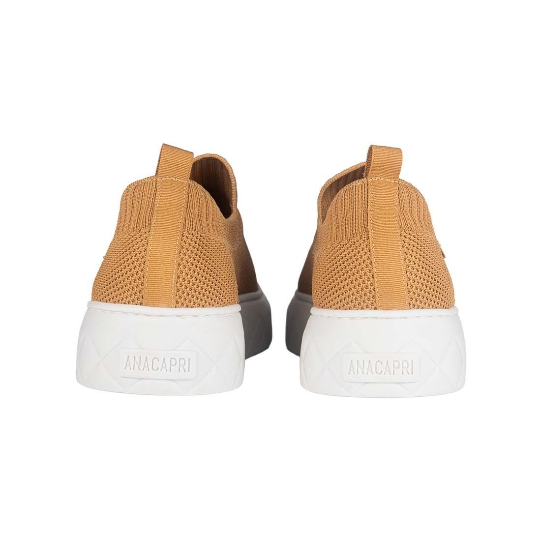 Tênis Slip On Anacapri Knit Plataforma Leve Caramelo 4