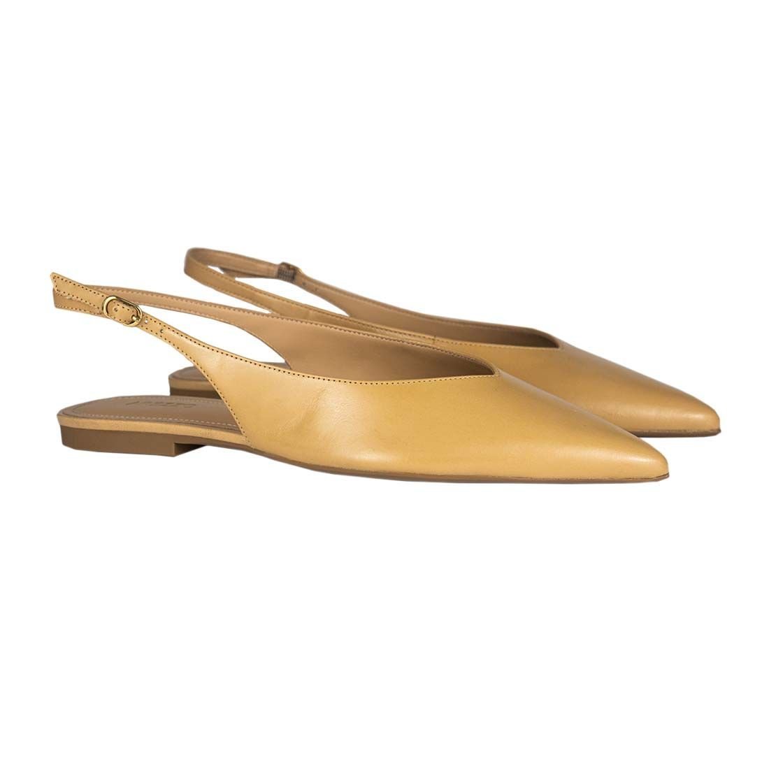 Sapatilha Arezzo Slingback Bico Fino Elegante Bege 2