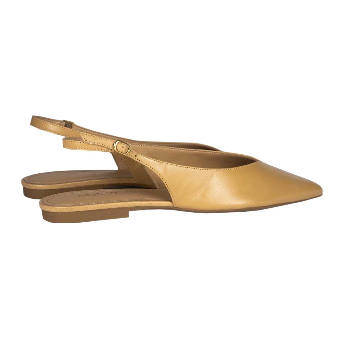 Sapatilha Arezzo Slingback Bico Fino Elegante Bege 3