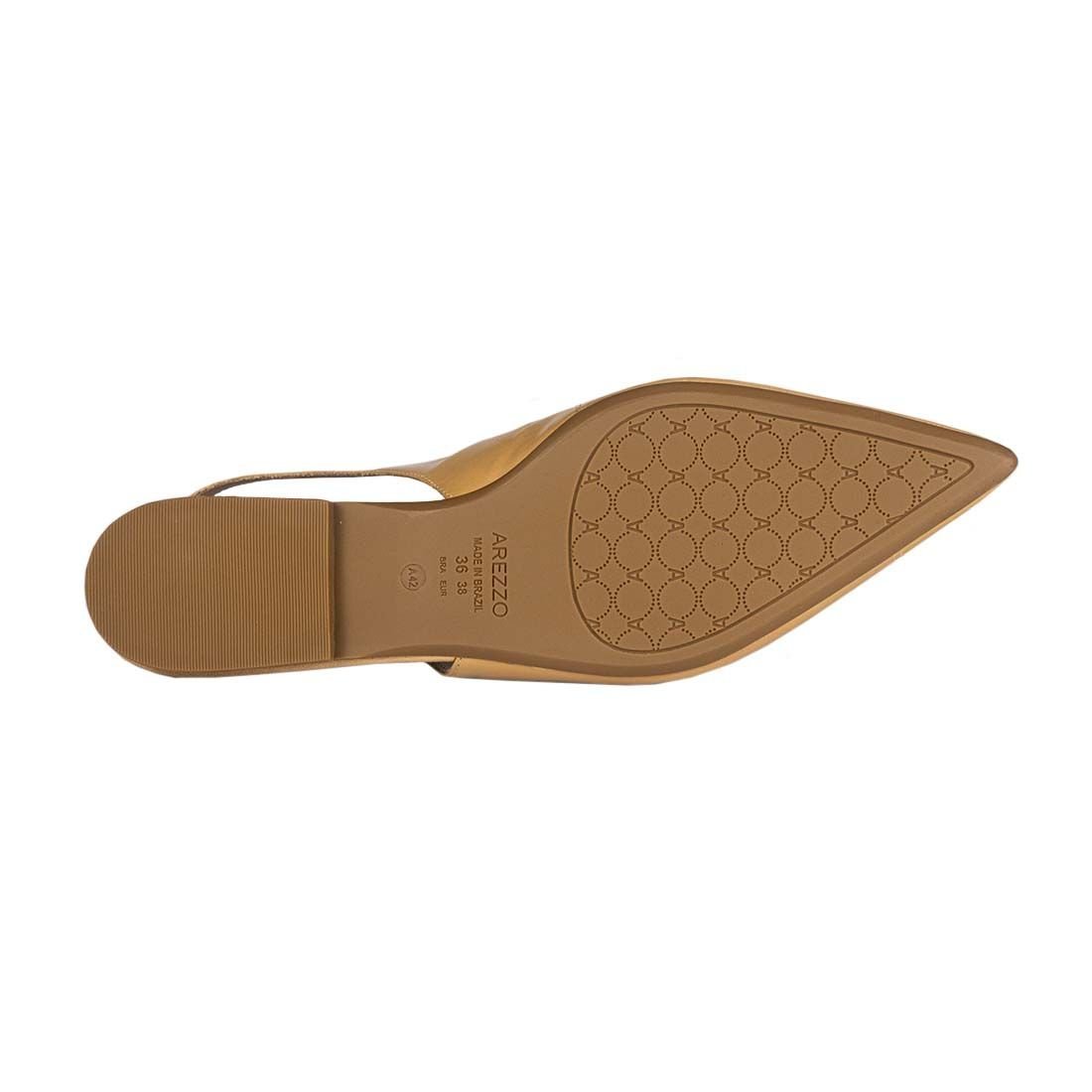 Sapatilha Arezzo Slingback Bico Fino Elegante Bege 4