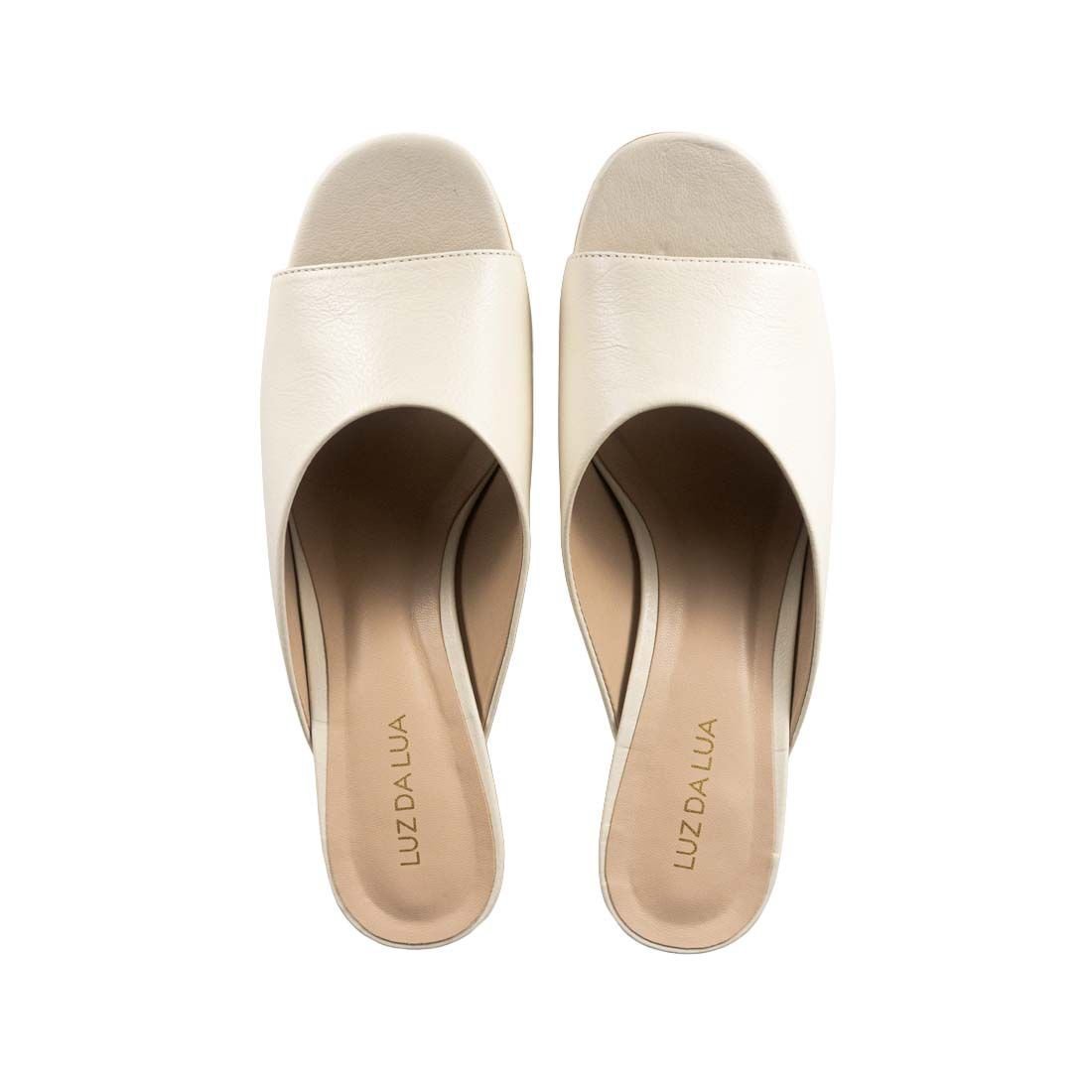 Tamanco Luz da Lua Salto Bloco Casual Elegante Off White 5