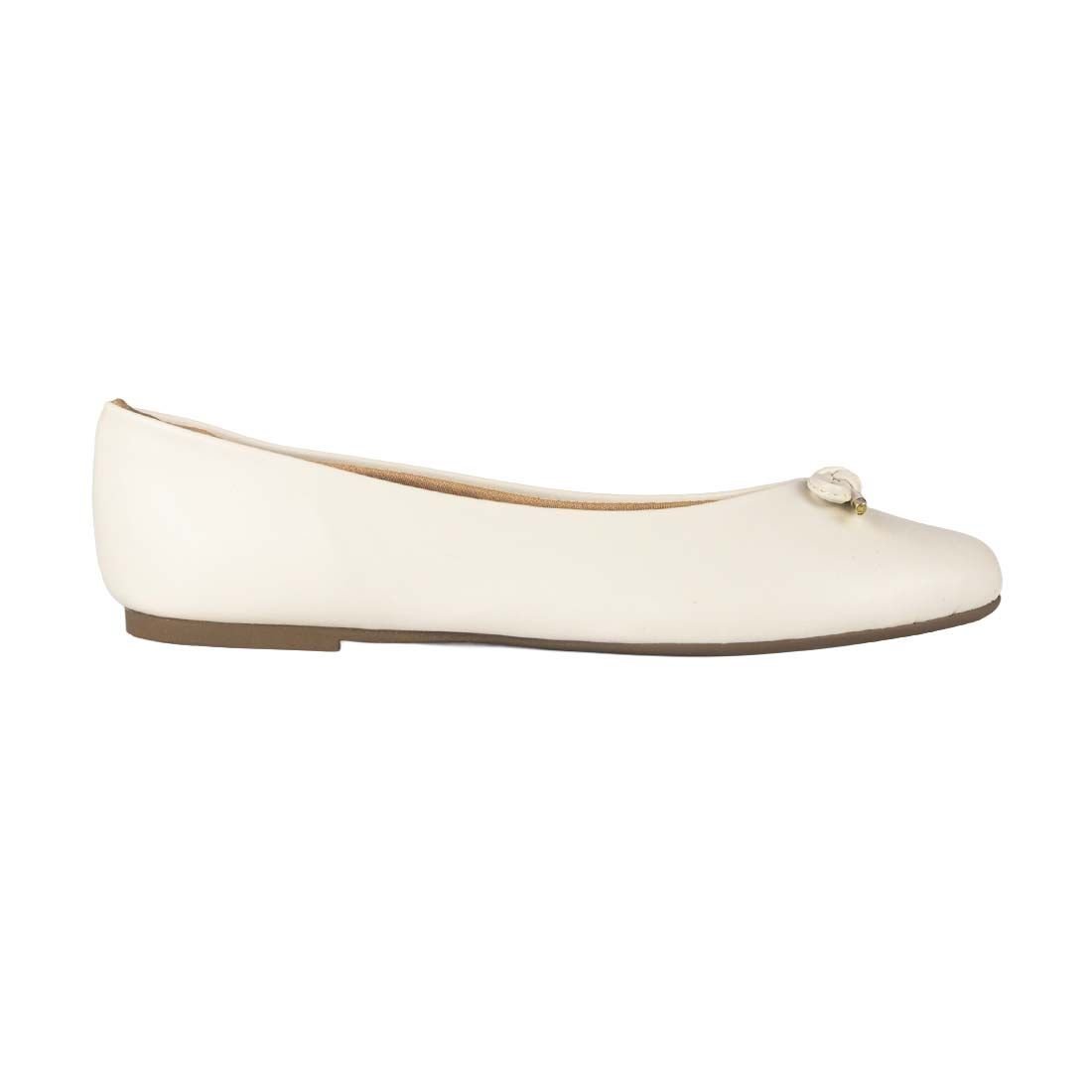 Sapatilha Via Uno Laço Decorativo Off White 1