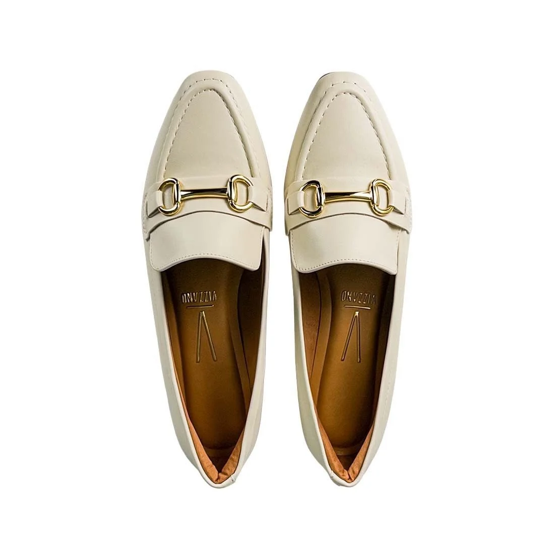 Sapato Mocassim Vizzano Enfeite Metalizado Branco 5
