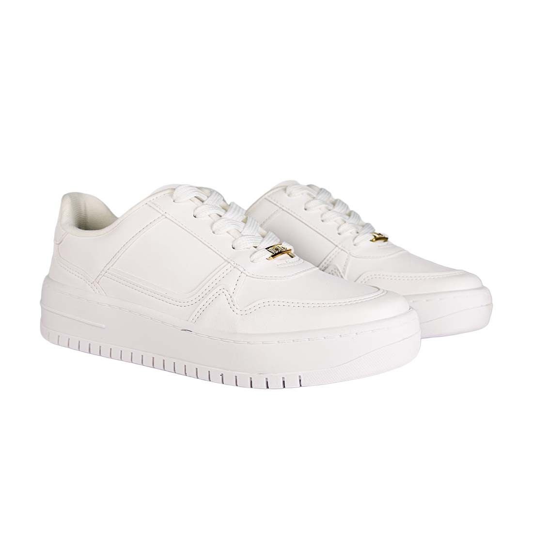 Tênis Vizzano Plataforma com Detalhe Dourado Branco 2