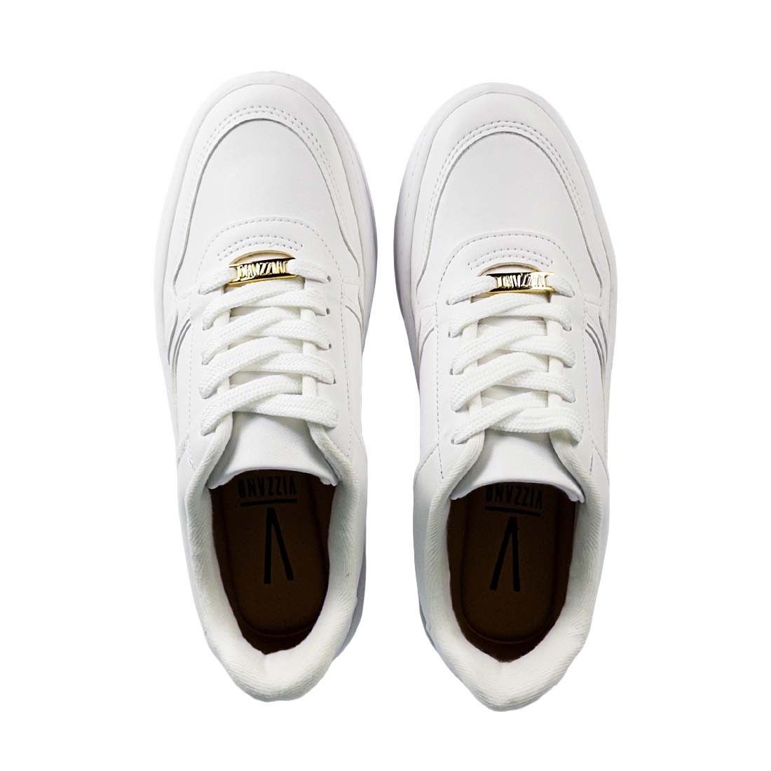 Tênis Vizzano Plataforma com Detalhe Dourado Branco 5
