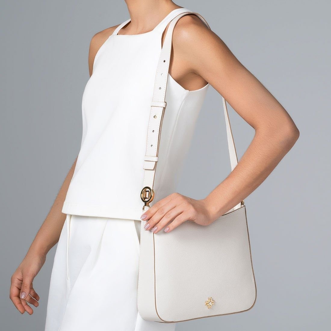 Bolsa Luz da Lua Tiracolo Média New Ridge Off White 5