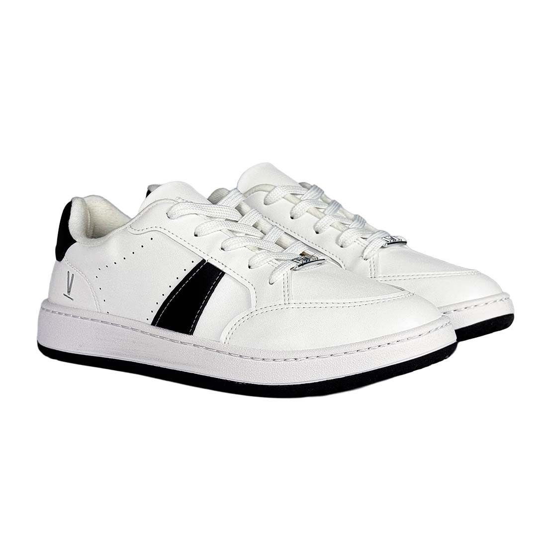 Tênis Vizzano Casual com Detalhe Lateral Branco/Preto 2