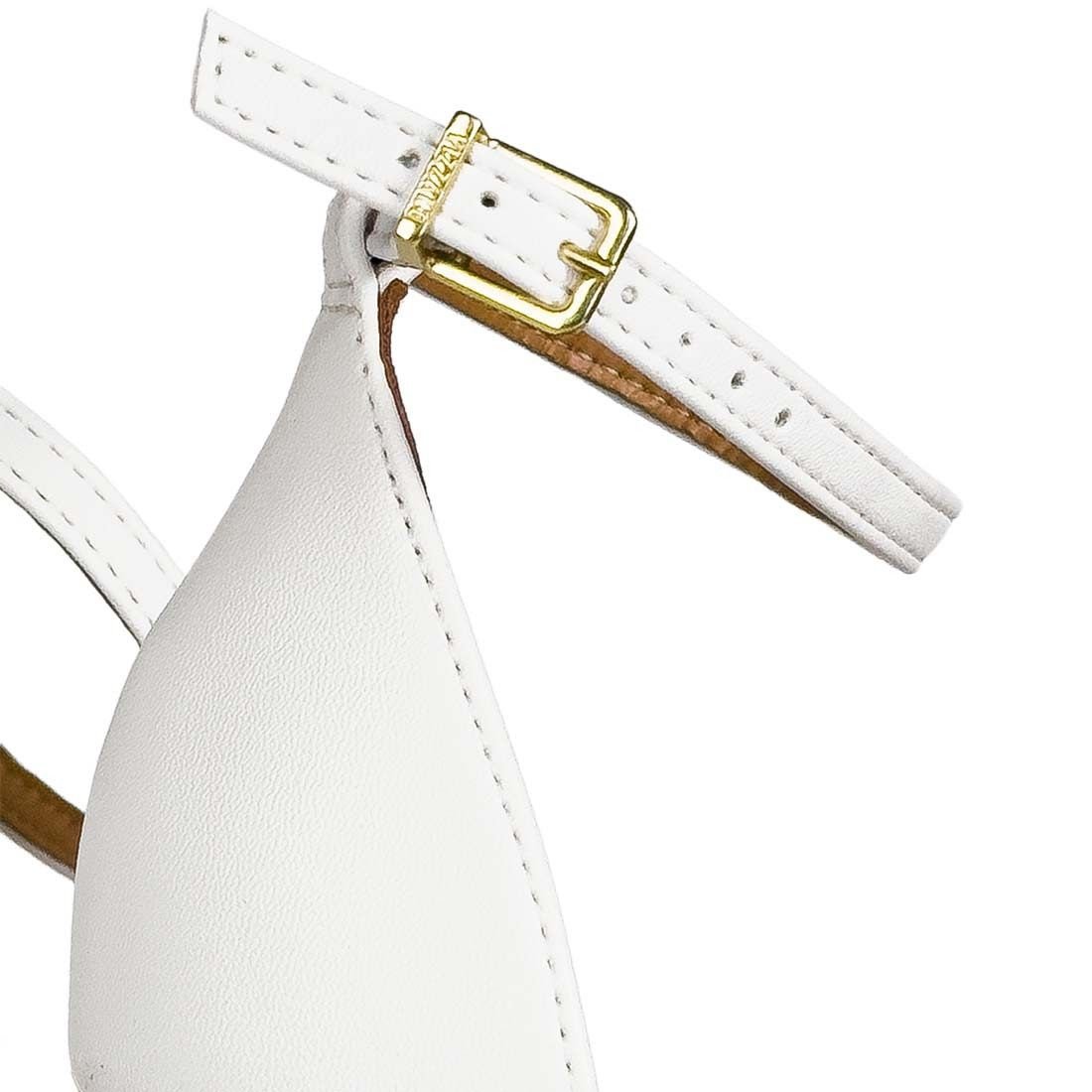 Sandália Vizzano Salto Bloco Médio Geométrico Branco 5