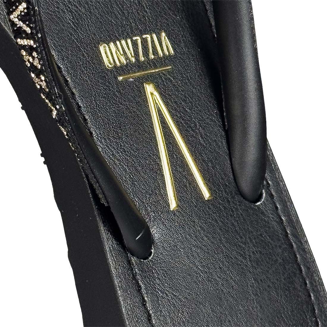 Chinelo Vizzano Rasteiro Tira Fina Metalizado Preto 6