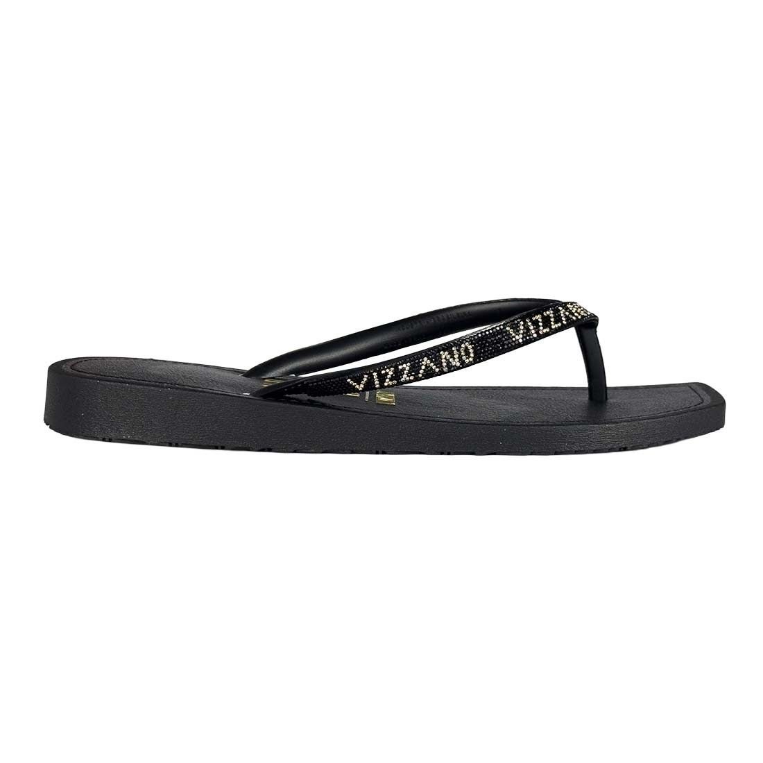 Chinelo Vizzano Rasteiro Tira Fina Metalizado - 6531.105.30158 Preto 2
