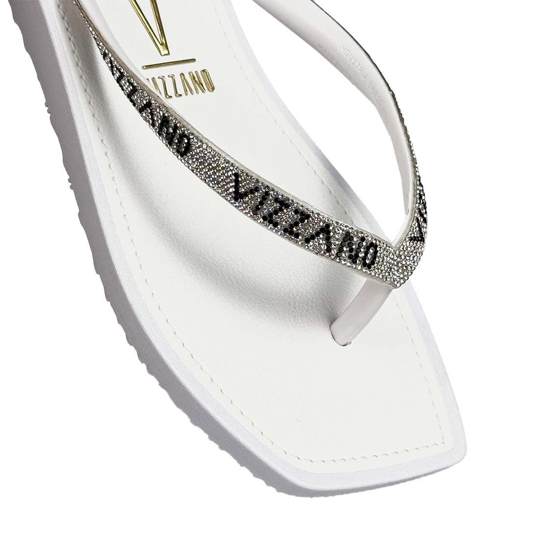 Chinelo Vizzano Rasteiro Tira Fina Metalizado Branco 5