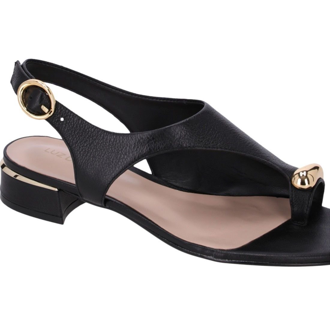 Sandália Luz da Lua Rasteira Saara Preto 4