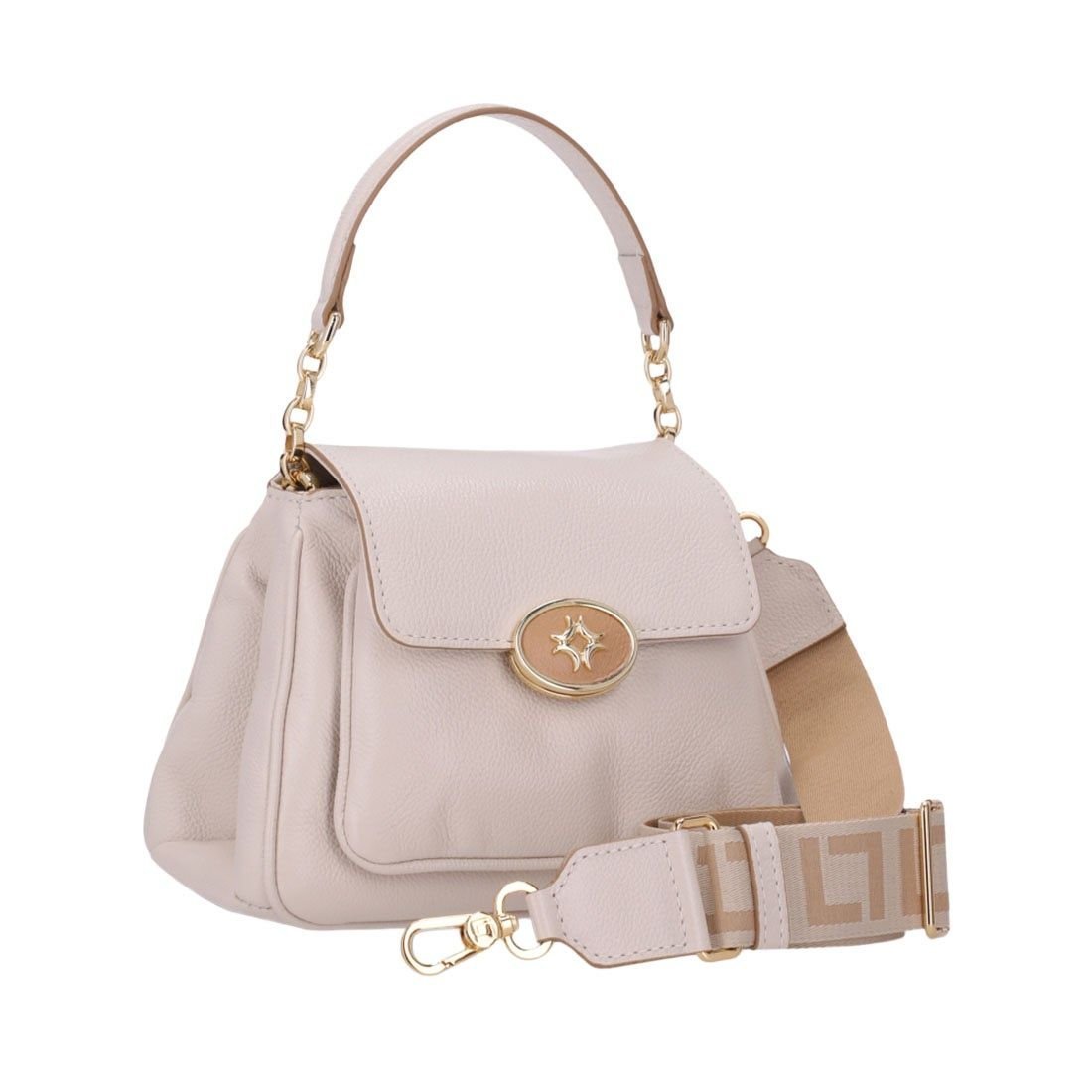 Bolsa Luz da Lua Satchel Pequena com Alça Ajustável Off White 3