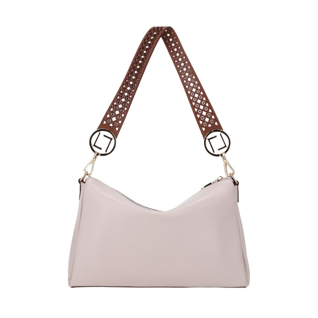 Bolsa Luz da Lua Baguete Alça Trabalhada Off White 2