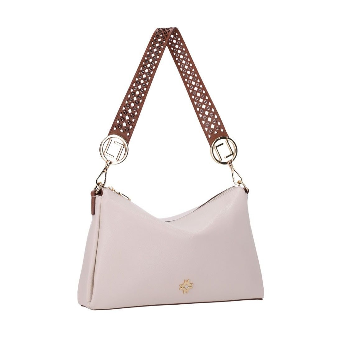 Bolsa Luz da Lua Baguete Alça Trabalhada Off White 3