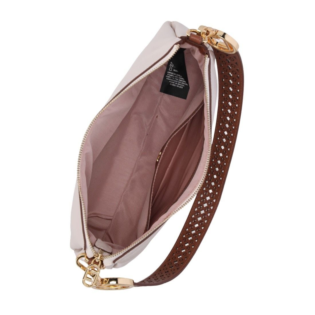 Bolsa Luz da Lua Baguete Alça Trabalhada Off White 4