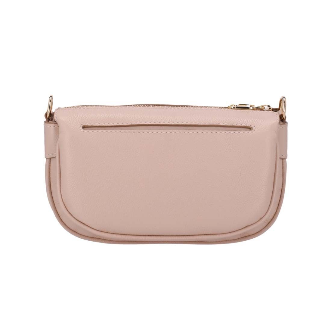 Bolsa Luz da Lua Tiracolo Pequena com Alça Larga Bege 2