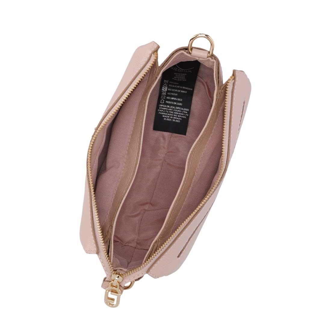 Bolsa Luz da Lua Tiracolo Pequena com Alça Larga Bege 4